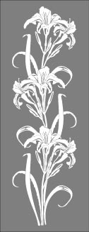 Rectangle Door Stencil Pattern - Lily san antonio etched glass, austin etched glass