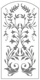 Arched Door Pattern - Vine san antonio etched glass, austin etched glass