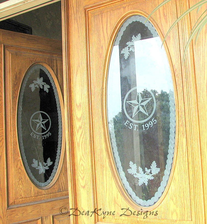 Carved Glass Door